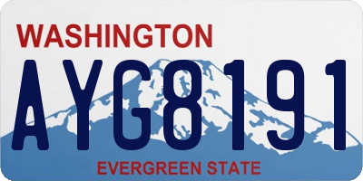 WA license plate AYG8191