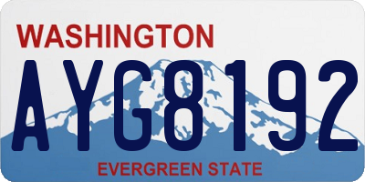 WA license plate AYG8192