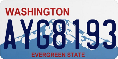 WA license plate AYG8193