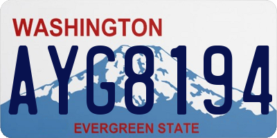 WA license plate AYG8194