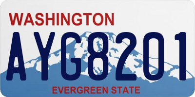 WA license plate AYG8201