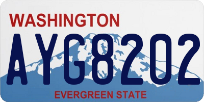 WA license plate AYG8202