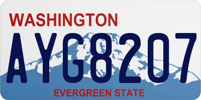 WA license plate AYG8207