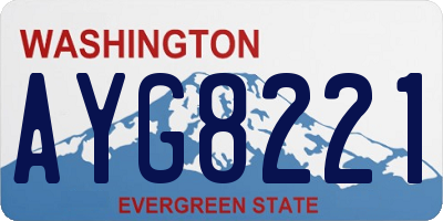 WA license plate AYG8221