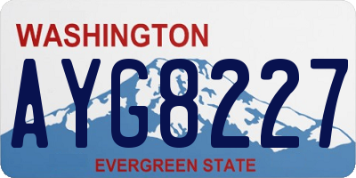WA license plate AYG8227