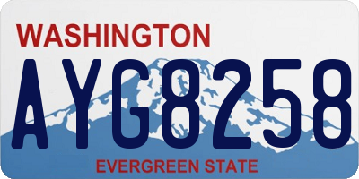 WA license plate AYG8258