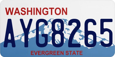 WA license plate AYG8265