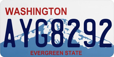 WA license plate AYG8292