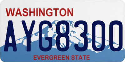 WA license plate AYG8300