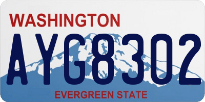 WA license plate AYG8302