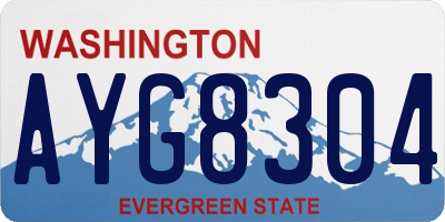 WA license plate AYG8304