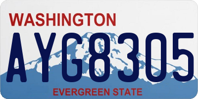 WA license plate AYG8305
