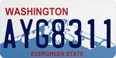 WA license plate AYG8311