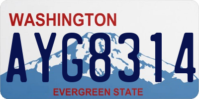 WA license plate AYG8314