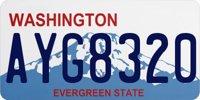WA license plate AYG8320