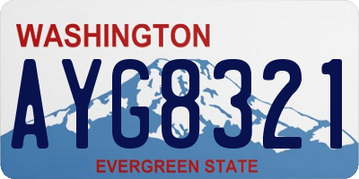 WA license plate AYG8321