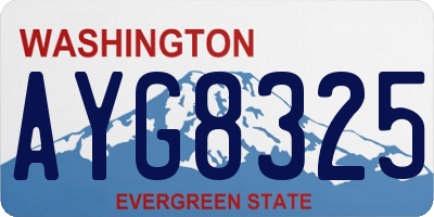 WA license plate AYG8325