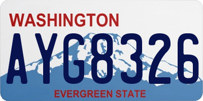 WA license plate AYG8326