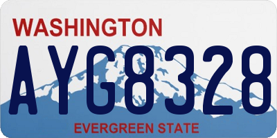 WA license plate AYG8328