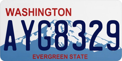 WA license plate AYG8329