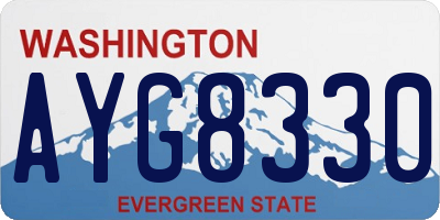 WA license plate AYG8330