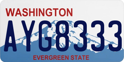 WA license plate AYG8333