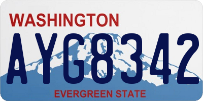 WA license plate AYG8342