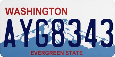 WA license plate AYG8343