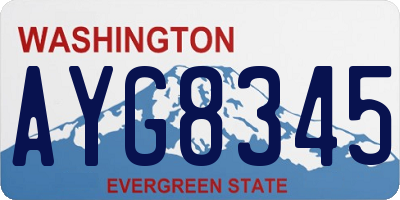 WA license plate AYG8345