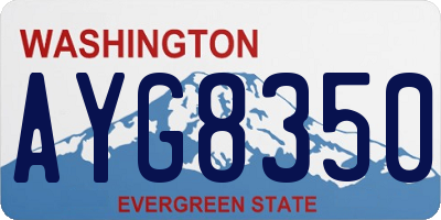 WA license plate AYG8350