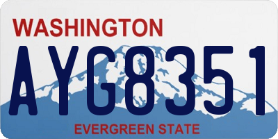WA license plate AYG8351
