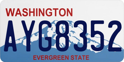 WA license plate AYG8352