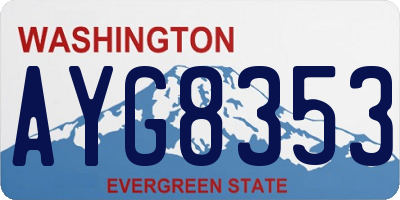 WA license plate AYG8353