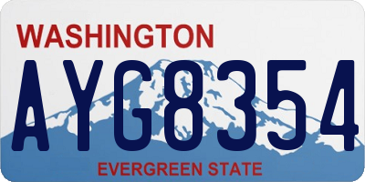 WA license plate AYG8354