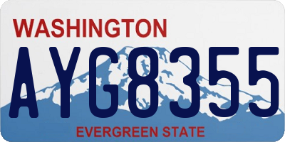 WA license plate AYG8355