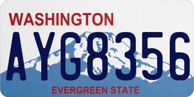 WA license plate AYG8356