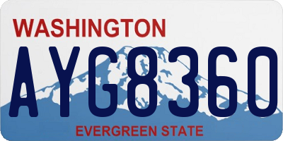 WA license plate AYG8360