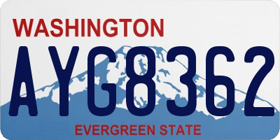 WA license plate AYG8362
