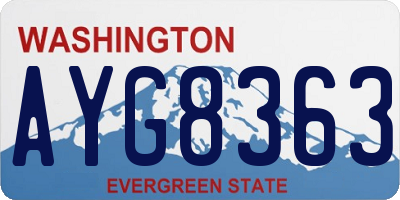 WA license plate AYG8363
