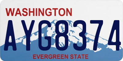 WA license plate AYG8374