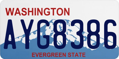 WA license plate AYG8386