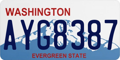 WA license plate AYG8387