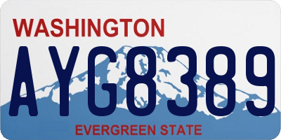 WA license plate AYG8389