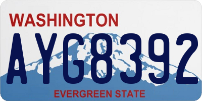 WA license plate AYG8392