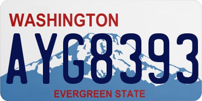 WA license plate AYG8393