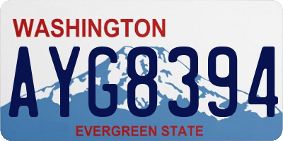 WA license plate AYG8394
