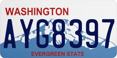 WA license plate AYG8397