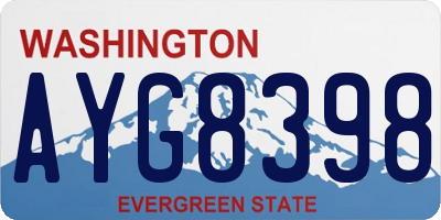 WA license plate AYG8398