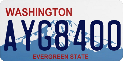 WA license plate AYG8400