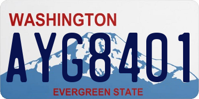 WA license plate AYG8401